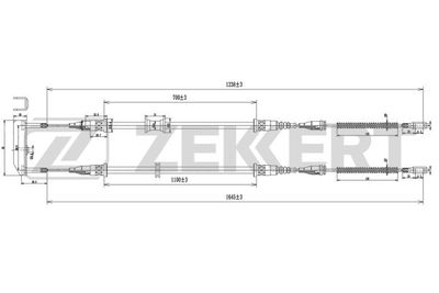 ZEKKERT BZ-1030 Трос ручного тормоза  для DAEWOO  (Деу Киело)