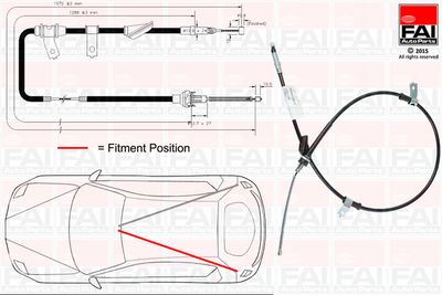 Тросик, cтояночный тормоз FAI AutoParts FBC0102 для LAND ROVER FREELANDER