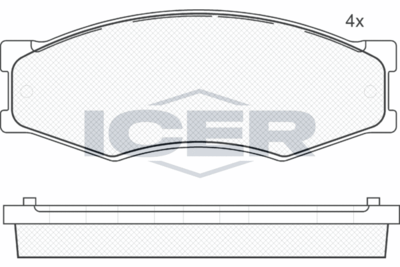 Комплект тормозных колодок, дисковый тормоз ICER 140526-087 для NISSAN NAVARA