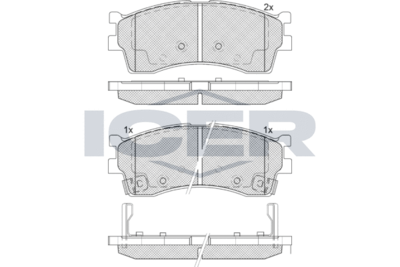 Комплект тормозных колодок, дисковый тормоз ICER 181610 для KIA ROADSTER