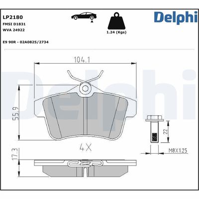 Brake Pad Set, disc brake LP2180