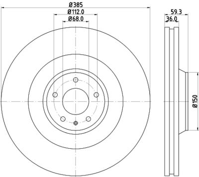 Тормозной диск HELLA 8DD 355 129-031 для AUDI A8