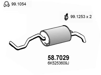 ASSO 58.7029 Глушитель выхлопных газов  для SEAT CORDOBA (Сеат Кордоба)