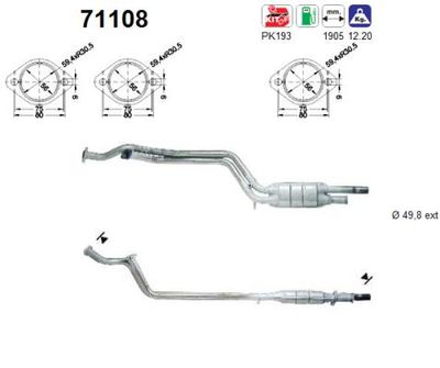 Катализатор AS 71108 для MERCEDES-BENZ 124