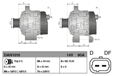 GENERATOR / ALTERNATOR DENSO DAN1010 3