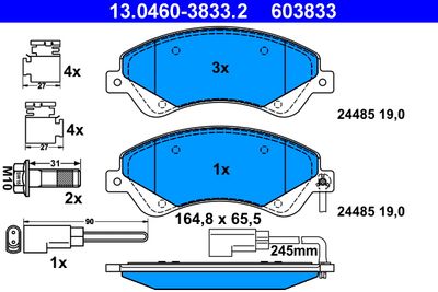 Brake Pad Set, disc brake 13.0460-3833.2