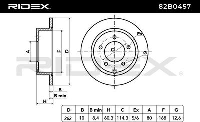 спирачен диск RIDEX 82B0457