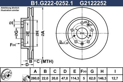 GALFER B1.G222-0252.1 Гальмівні диски 