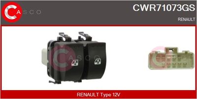 Выключатель, стеклолодъемник CASCO CWR71073GS для RENAULT ESPACE