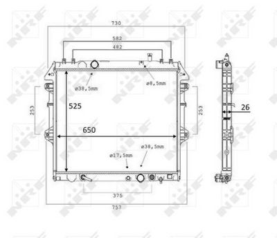 Radiator, engine cooling 58534