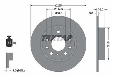 Тормозной диск TEXTAR 92324703 для MAZDA CX-30