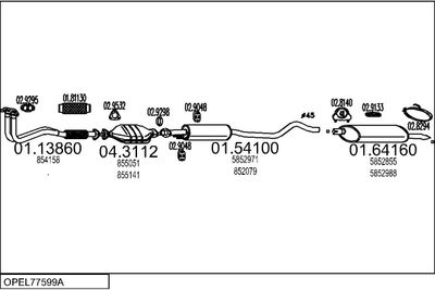 SISTEM DE ESAPAMENT MTS OPEL77599A001793