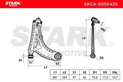 носач, окачване на колелата STARK SKCA-0050425