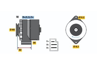 Генератор BOSCH 9 120 080 139 для FIAT DUNA