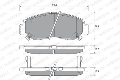 Комплект тормозных колодок, дисковый тормоз WEEN 151-2244 для HONDA (GAC) ODYSSEY