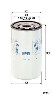 Oliefilter (geschroefd) past: LAMBORGHINI C 683, C 774-80 (ERGOMATIC) NEW HOLLAND 3040, 3040 CVT, 3040 HST CAB, 3045, 3045 CVT, 3045 HST CAB, 3050, 3050 CVT, 8 N, TC40D, TD 60D PLUS, TD 70D PLUS