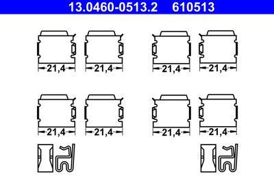 Комплектующие, колодки дискового тормоза ATE 13.0460-0513.2 для OPEL MERIVA