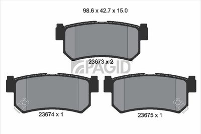 Zestaw klocków hamulcowych, hamulce tarczowe PAGID T1615N