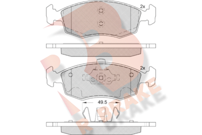 Комплект тормозных колодок, дисковый тормоз R BRAKE RB1441-203 для FIAT STRADA