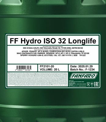 FANFARO Hydro ISO 32 Longlife 20L