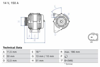 генератор BOSCH 0 986 084 900