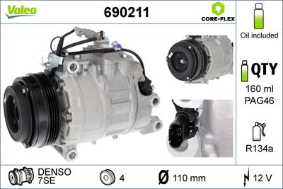 VALEO Compressor, airconditioning VALEO CORE-FLEX (690211)
