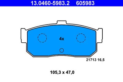 Комплект тормозных колодок, дисковый тормоз ATE 13.0460-5983.2 для NISSAN 100NX
