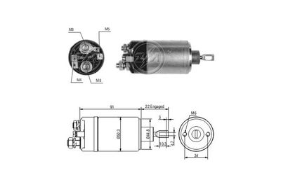 Тяговое реле, стартер ERA ZM629 для VW JETTA