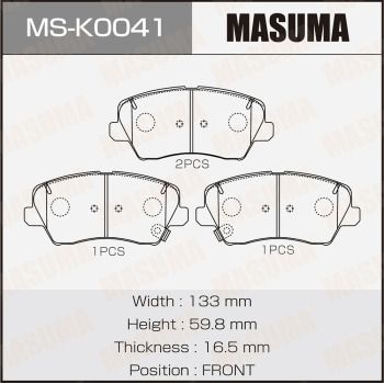 Комплект тормозных колодок MASUMA MS-K0041 для HYUNDAI i30