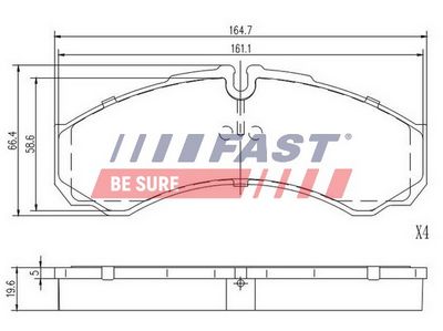 Zestaw klocków hamulcowych, hamulce tarczowe FAST FT29121