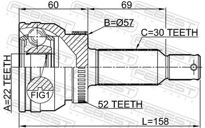 Joint Kit, drive shaft 2210-SORA52R