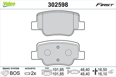 Brake Pad Set, disc brake 302598