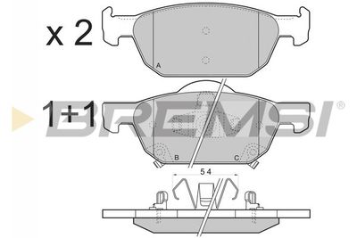 BREMSI BP3369 Тормозные колодки и сигнализаторы для HONDA ACCORD VIII универсал (CW) 2.2 i-DTEC (CW3)