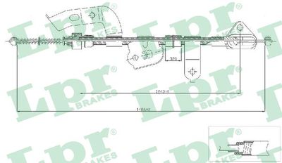 Тросик, cтояночный тормоз LPR C0132B для CITROËN C1