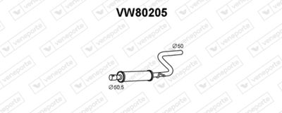 Предглушитель выхлопных газов VENEPORTE VW80205 для VW CADDY