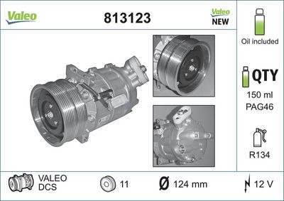 VALEO Compressor, airconditioning VALEO ORIGINS NEW OE TECHNOLOGY (813123)
