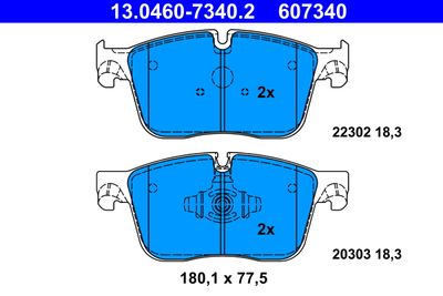 Комплект тормозных колодок, дисковый тормоз ATE 13.0460-7340.2 для JAGUAR XE
