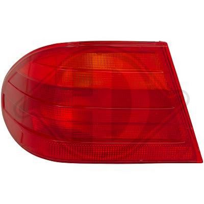 Achterlicht Links (extern, kleur indicator red, kleur van het glas red) past: MERCEDES E-KLASA W210 Saloon 06.95-03.03
