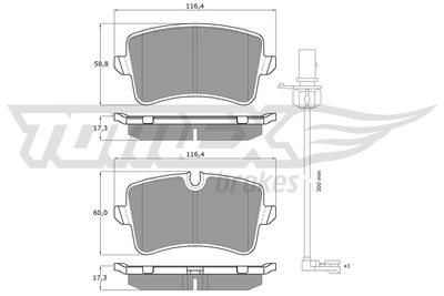 TOMEX Brakes TX 16-81 Тормозные колодки и сигнализаторы для AUDI A8 D4 (4H2, 4H8, 4HC, 4HL) S8 quattro
