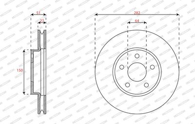 BREMSSCHEIBE FERODO DDF3020C 1