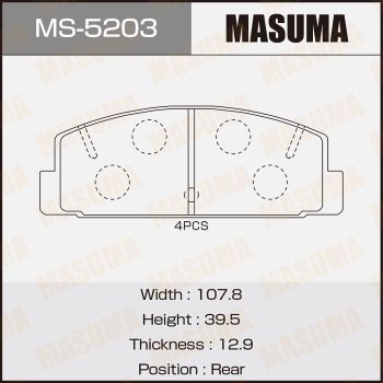 Комплект тормозных колодок MASUMA MS-5203 для MAZDA 6