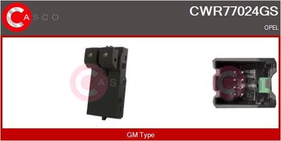 Выключатель, стеклолодъемник CASCO CWR77024GS для OPEL INSIGNIA