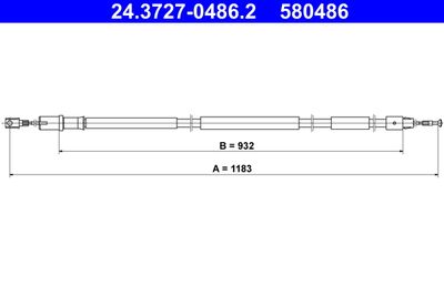 Тросик, cтояночный тормоз ATE 24.3727-0486.2 для MERCEDES-BENZ VITO