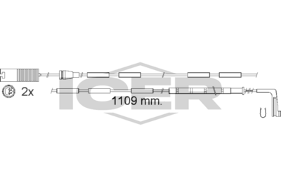 предупредителен контактен сензор, износване на накладките ICER 610542 E C