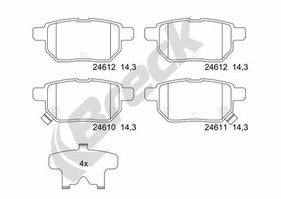 Bromsbeläggssats, skivbroms BRECK 24610 00 704 10