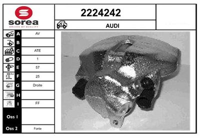 Тормозной суппорт EAI 2224242 для AUDI V8