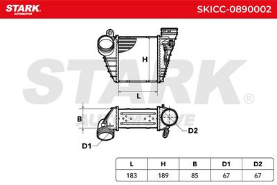 интеркулер (охладител за въздуха на турбината) STARK SKICC-0890002