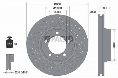 спирачен диск PAGID 54500NHC