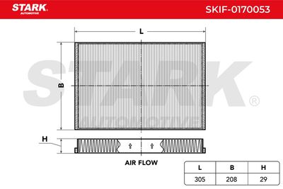Филтър купе (поленов филтър) STARK SKIF-0170053