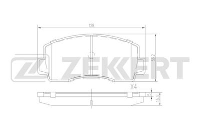 Комплект тормозных колодок, дисковый тормоз ZEKKERT BS-3028 для MITSUBISHI SAPPORO